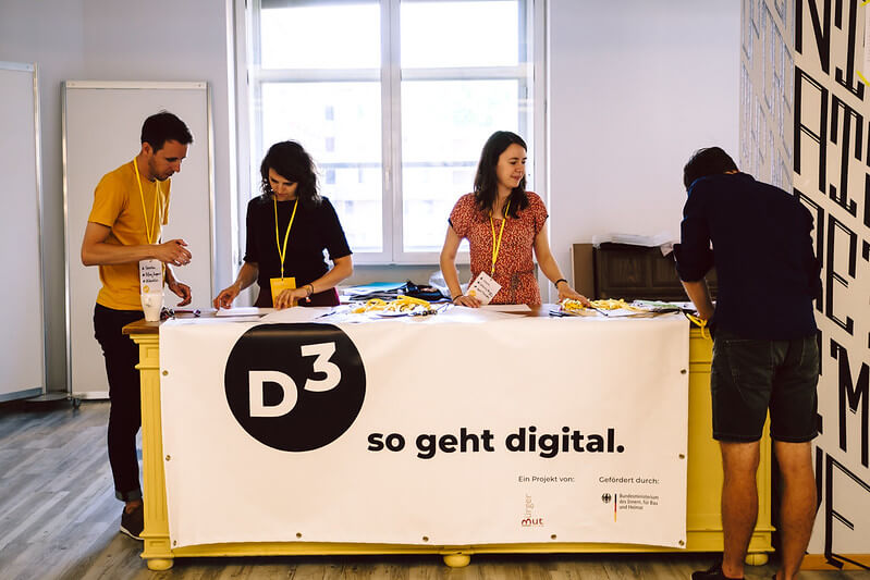 humanilog d3 Community Event Digitalisierung in der Zivilgesellschaft in Berlin, Einlass.